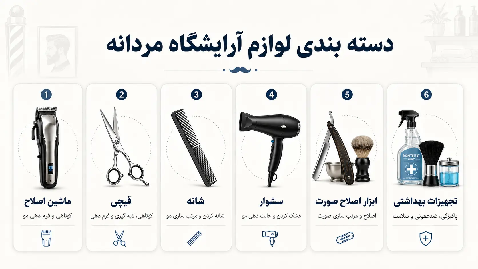 دسته بندی وسایل آرایشگاه مردانه